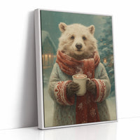 Winter Bear Savors Cozy Cocoa Moments