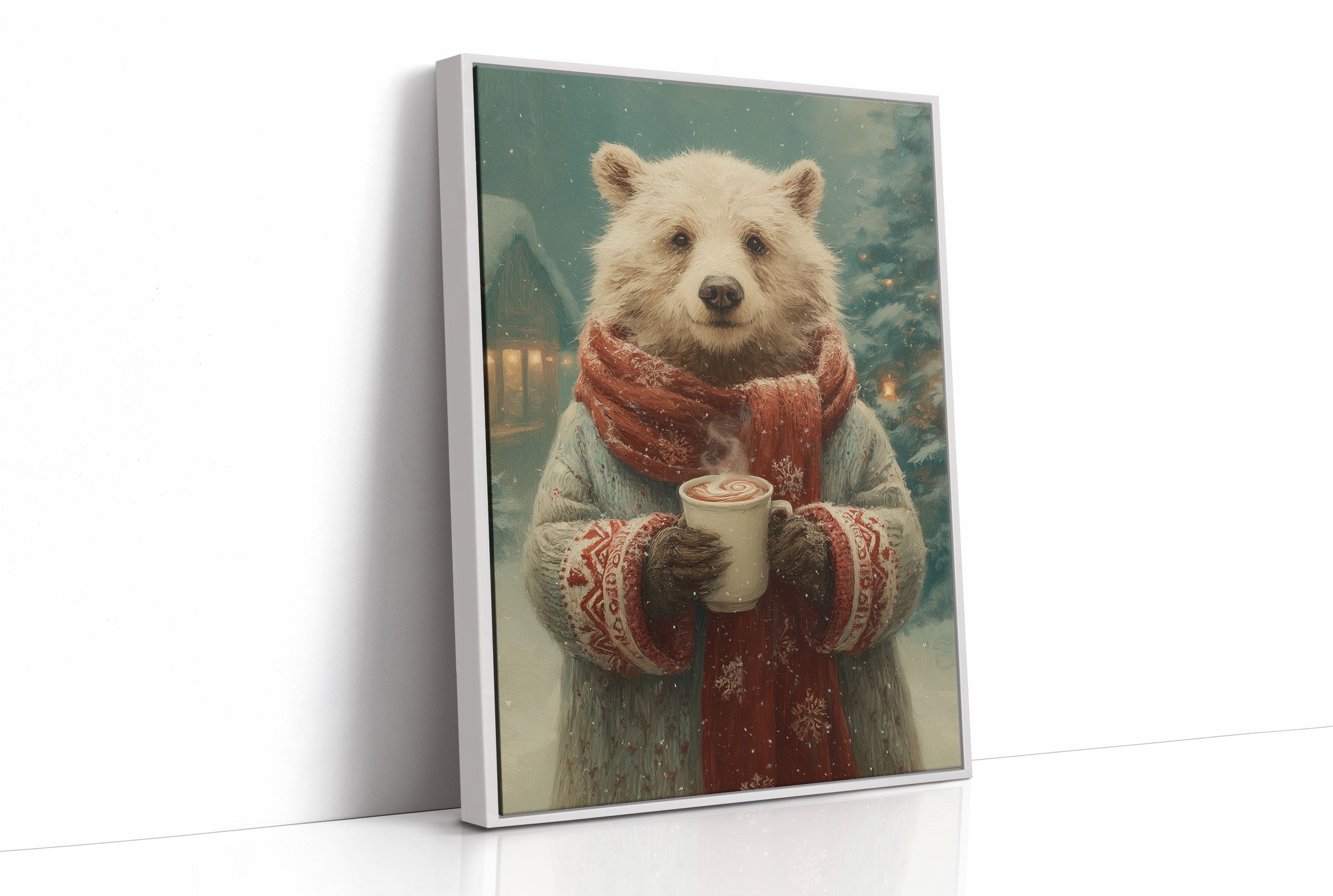 Winter Bear Savors Cozy Cocoa Moments