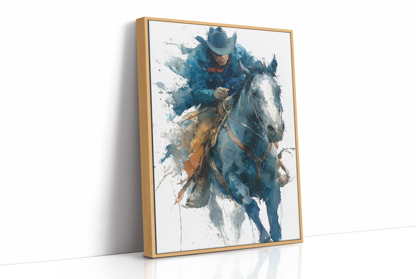 Rider in Blue, Reins Held Tight