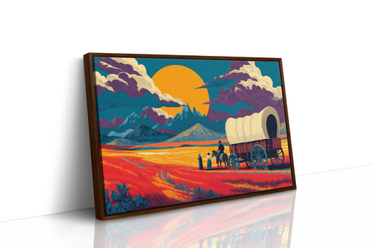 Prairie Wagons Chase Mountain Sunsets
