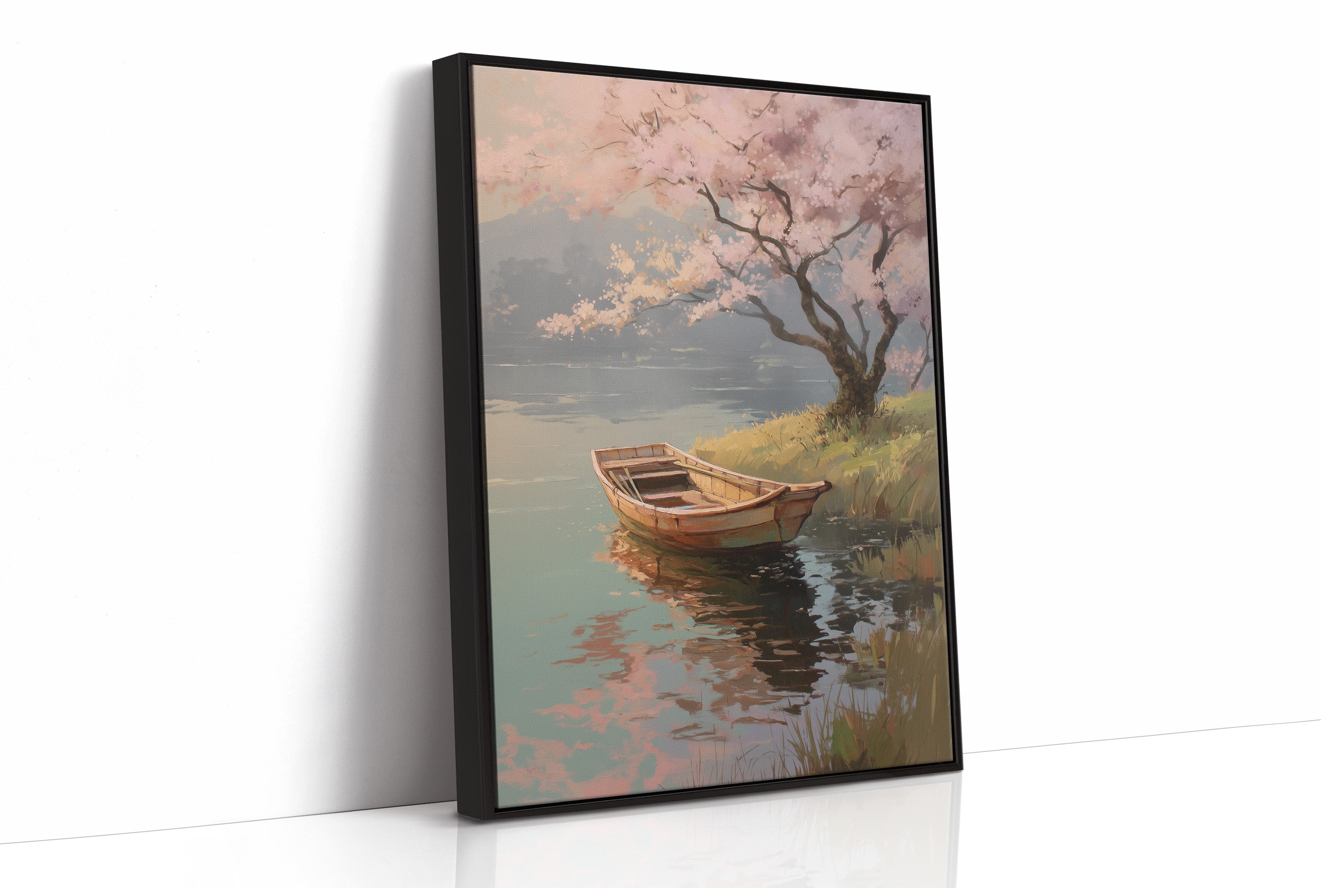 Cherry Blossoms Guard The Quiet Harbor