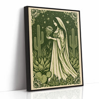 Desert Madonna Cradles a Night-Blooming Cactus