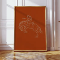 Minimalist Bronco Rider Sketch