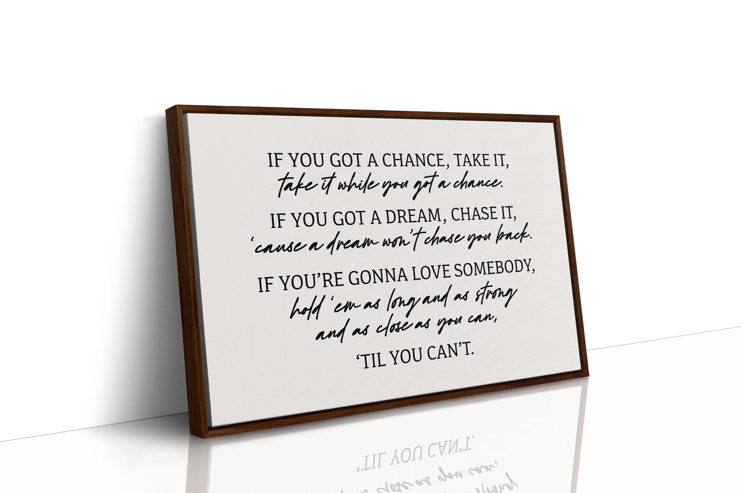 Til You Can't Lyric Canvas Art