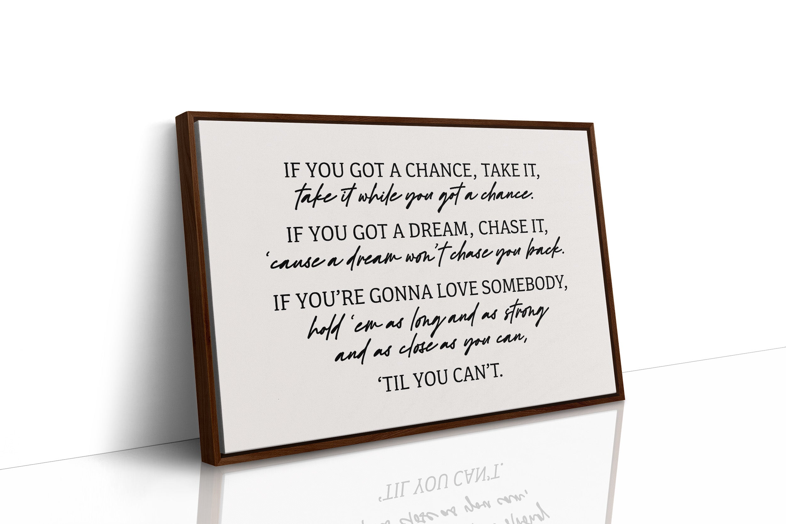 Til You Can't Lyric Canvas Art