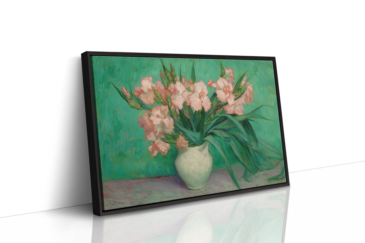 Blush Petals Against Emerald