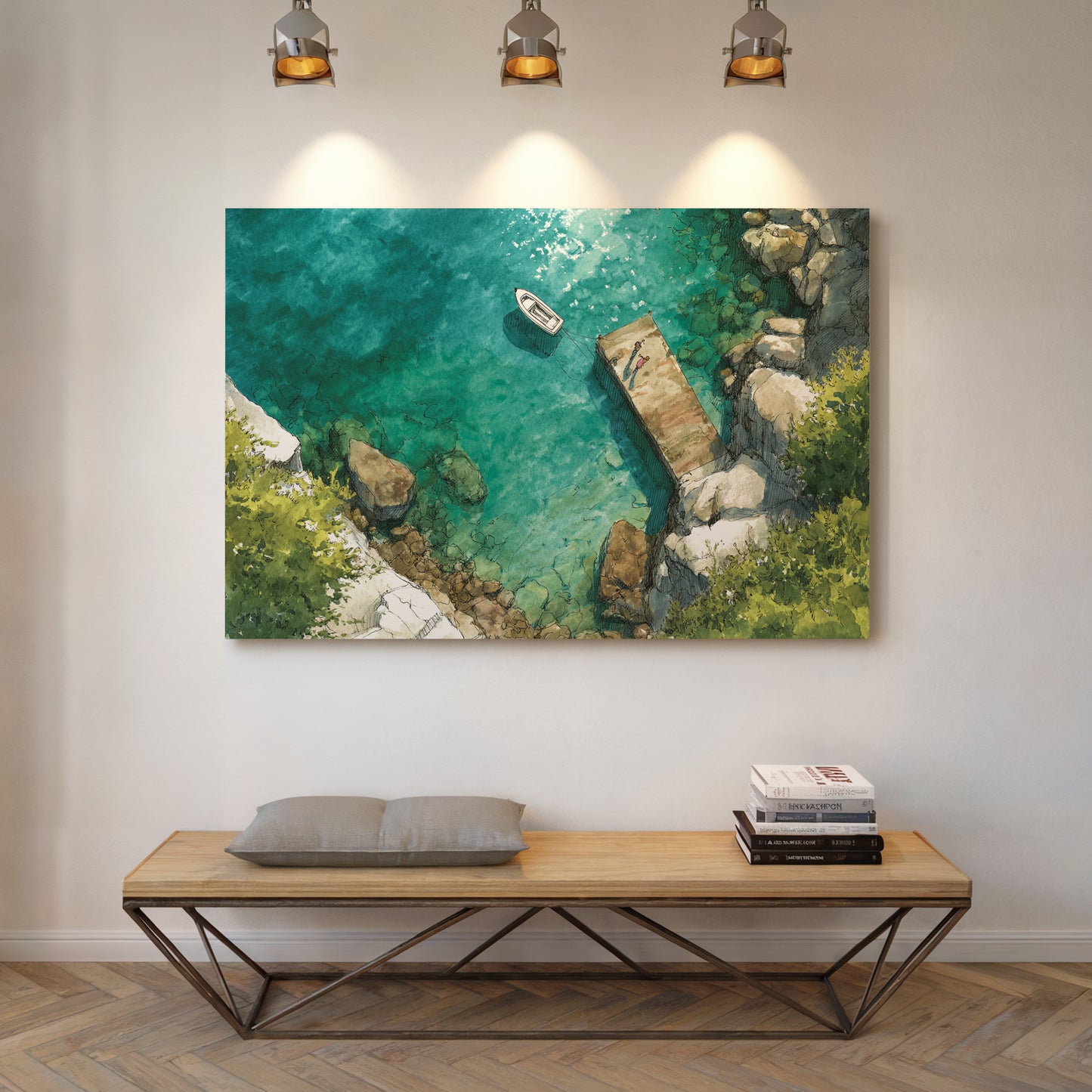 Summer Dock Floats In Turquoise Bay