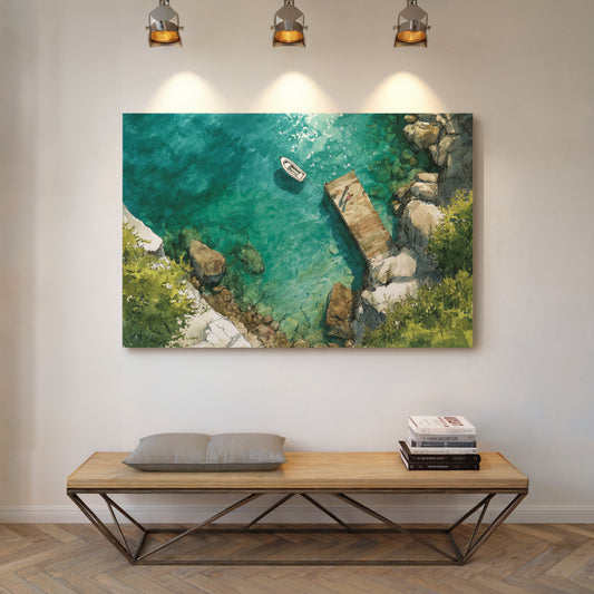Summer Dock Floats In Turquoise Bay
