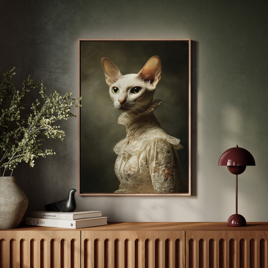 Regal Feline in Vintage Attire