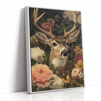 Noble Stag Among Blooming Peonies