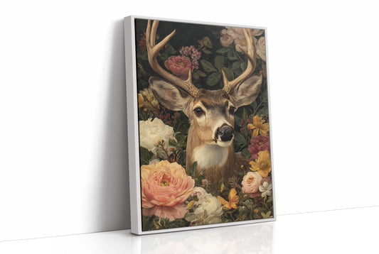 Noble Stag Among Blooming Peonies