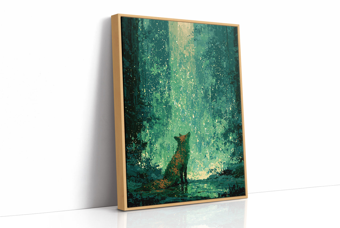 Fox Beneath Falling Sparks