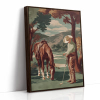 Pastoral Pause: Cowboy's Unexpected Fairway