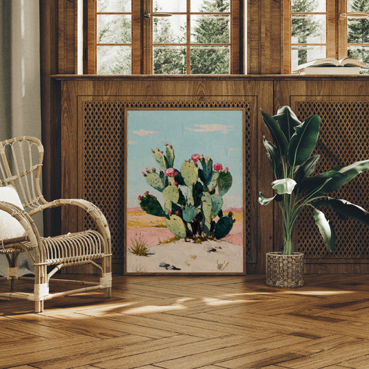 Cacti Bloom in Desert Light