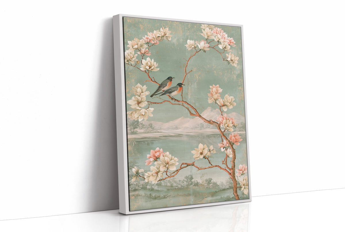 Songbirds in Magnolia Chinoiserie