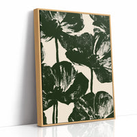 Forest Green Silhouette Blooms