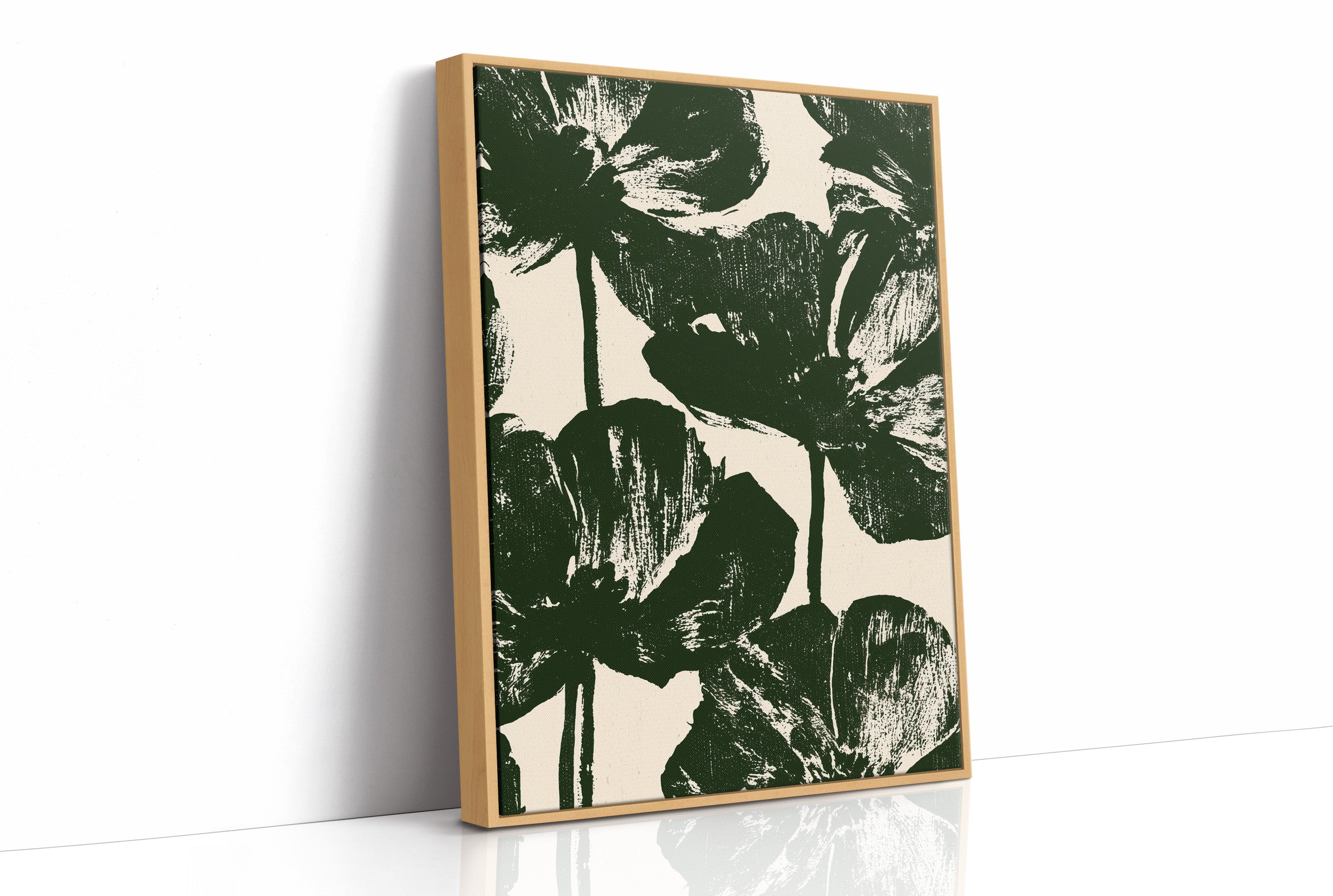 Forest Green Silhouette Blooms
