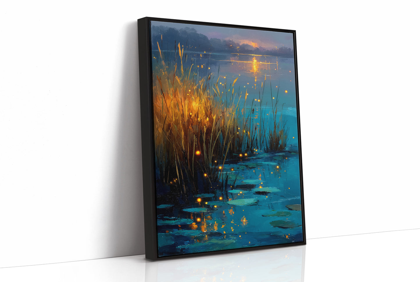 Fireflies on the Lily Pond
