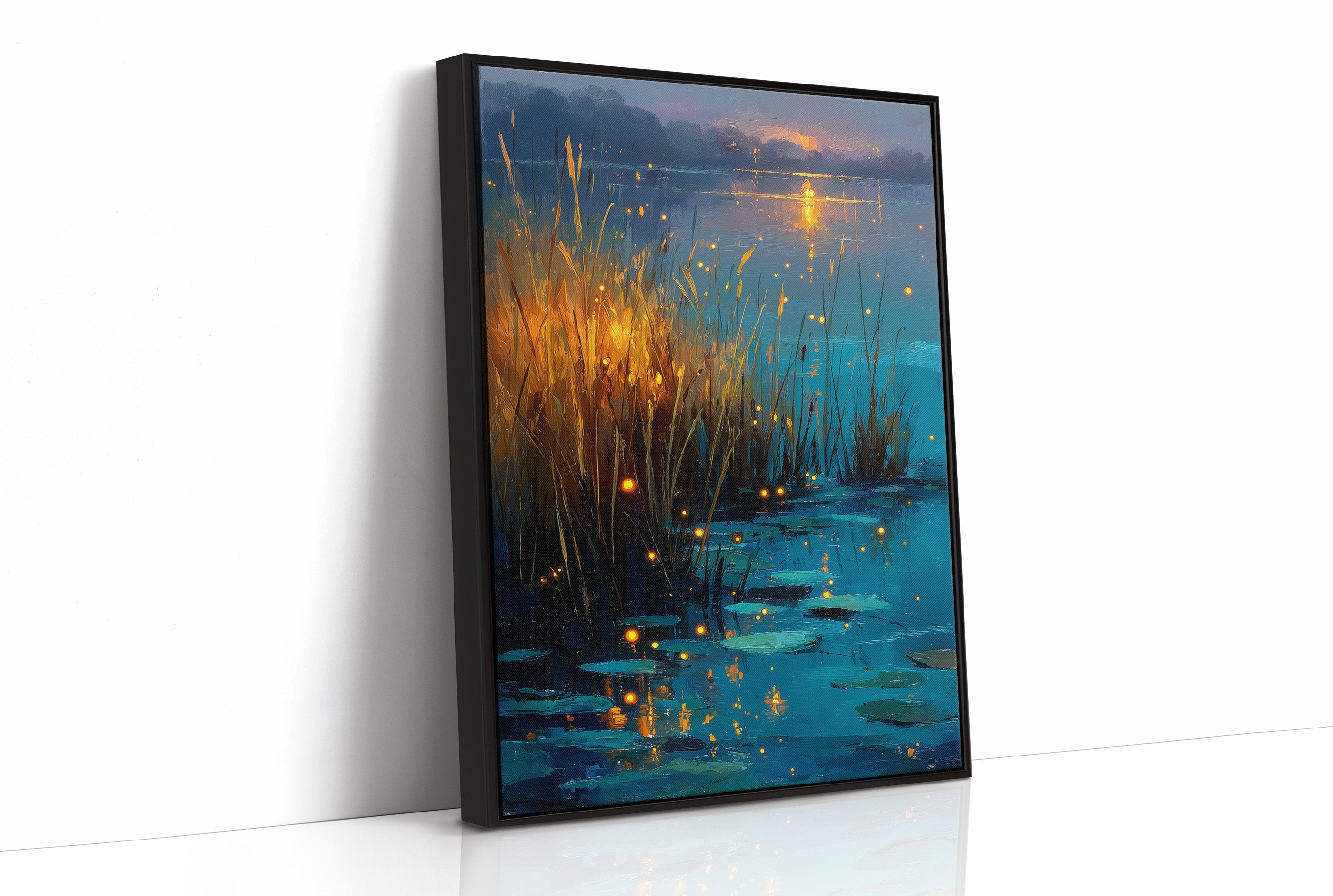 Fireflies on the Lily Pond