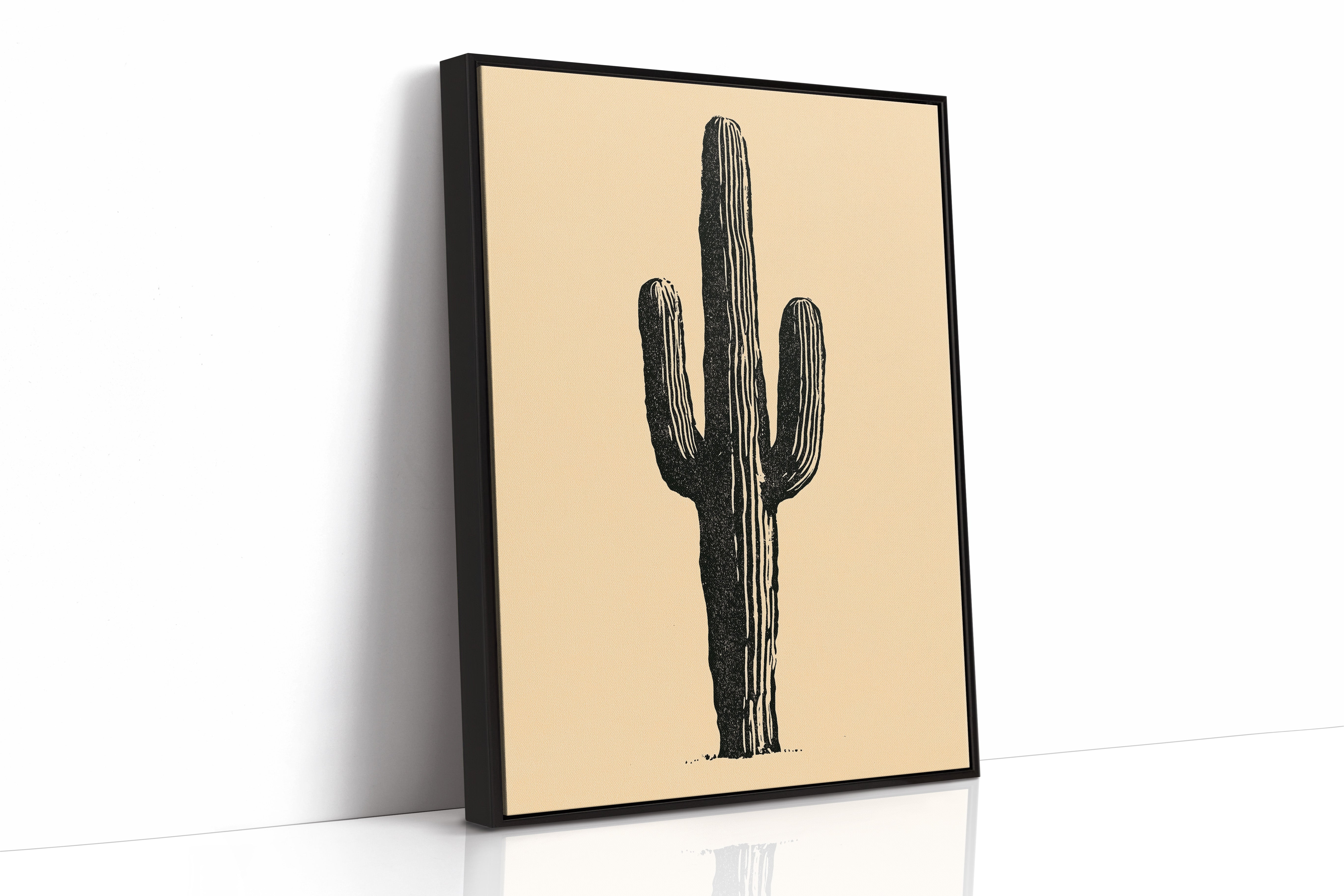 Solo Saguaro Block Print