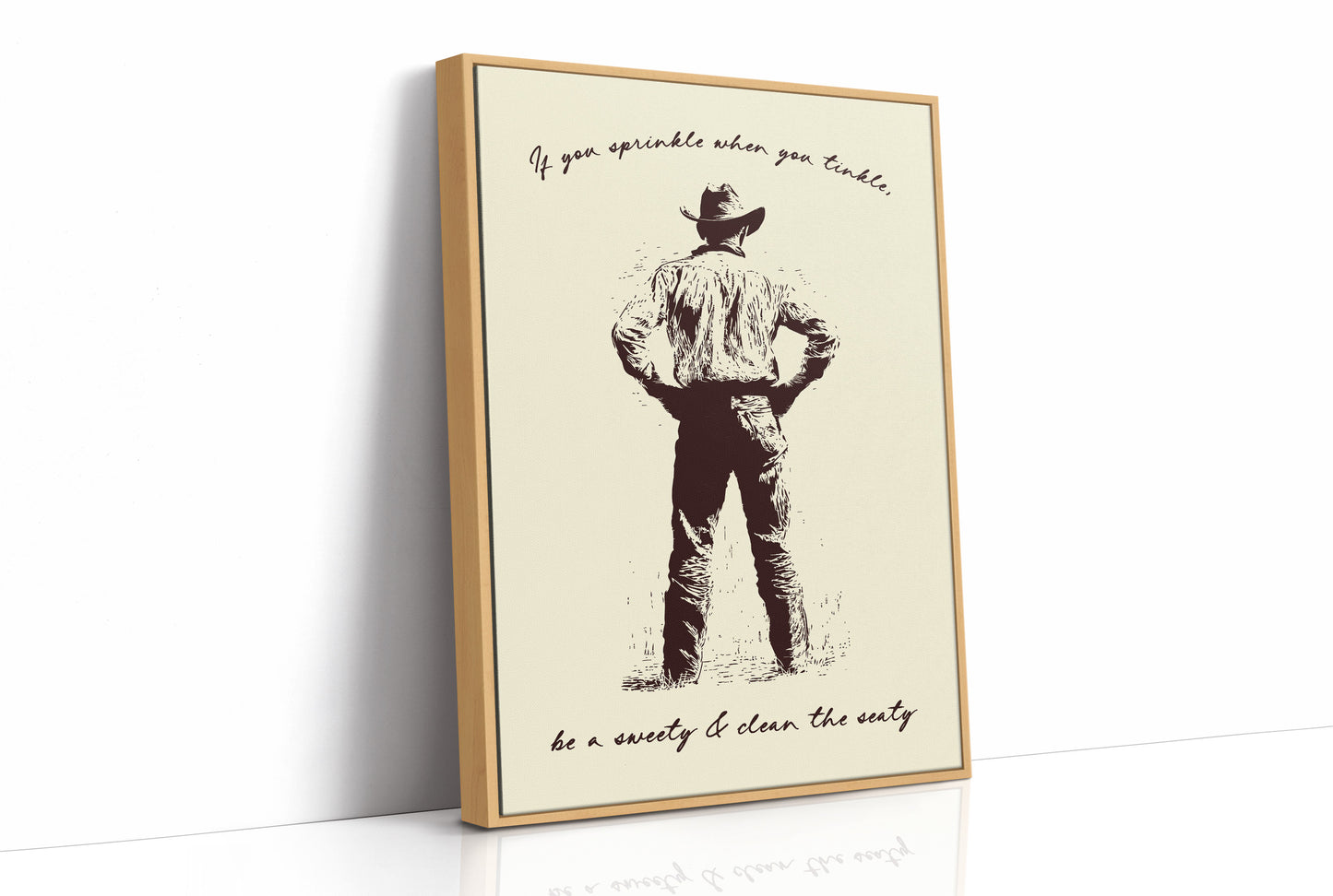 Cowboy Bathroom Reminder