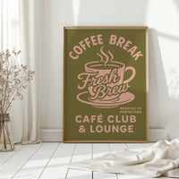 Fresh Brew Retro Coffee Poster