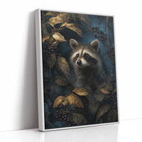 Midnight Visitor Behind Golden Leaves