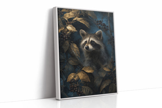 Midnight Visitor Behind Golden Leaves