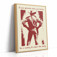 Cowboy Bathroom Reminder, Bold Print