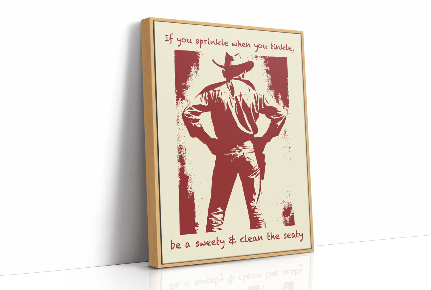 Cowboy Bathroom Reminder, Bold Print