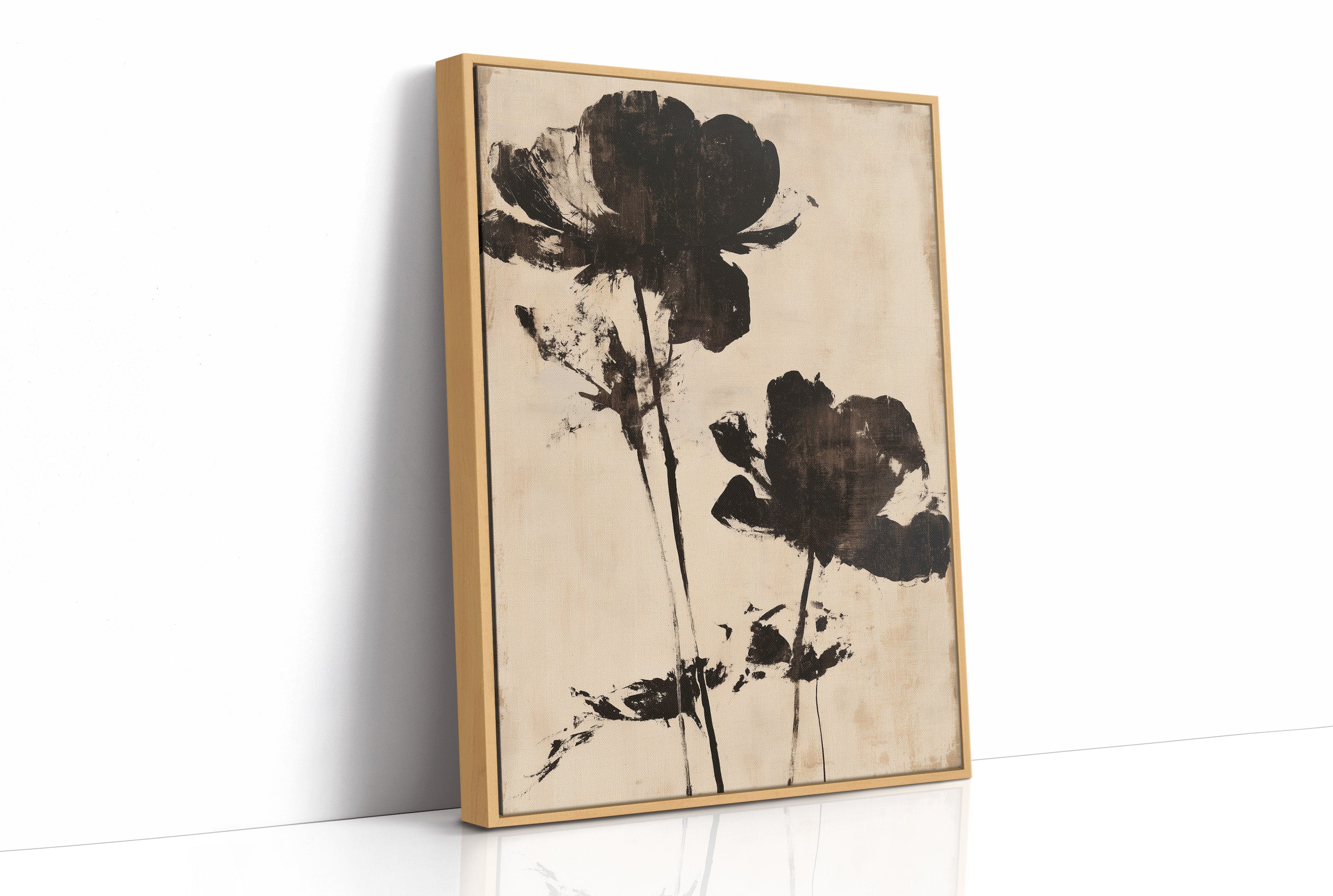 Ink Poppies on Linen