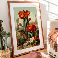 Desert Blooms Dance Against Mountains