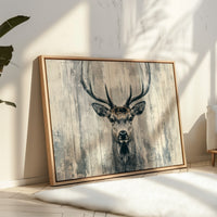 Noble Stag Against Winter Wood