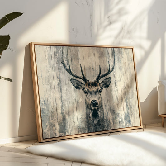 Noble Stag Against Winter Wood