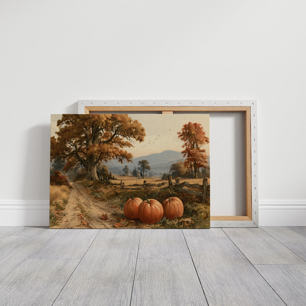 Three Pumpkins Waiting for a Ride
