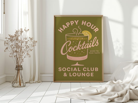 Happy Hour Cocktails Lounge Print