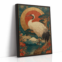 Noble Crane Greets Rising Sun