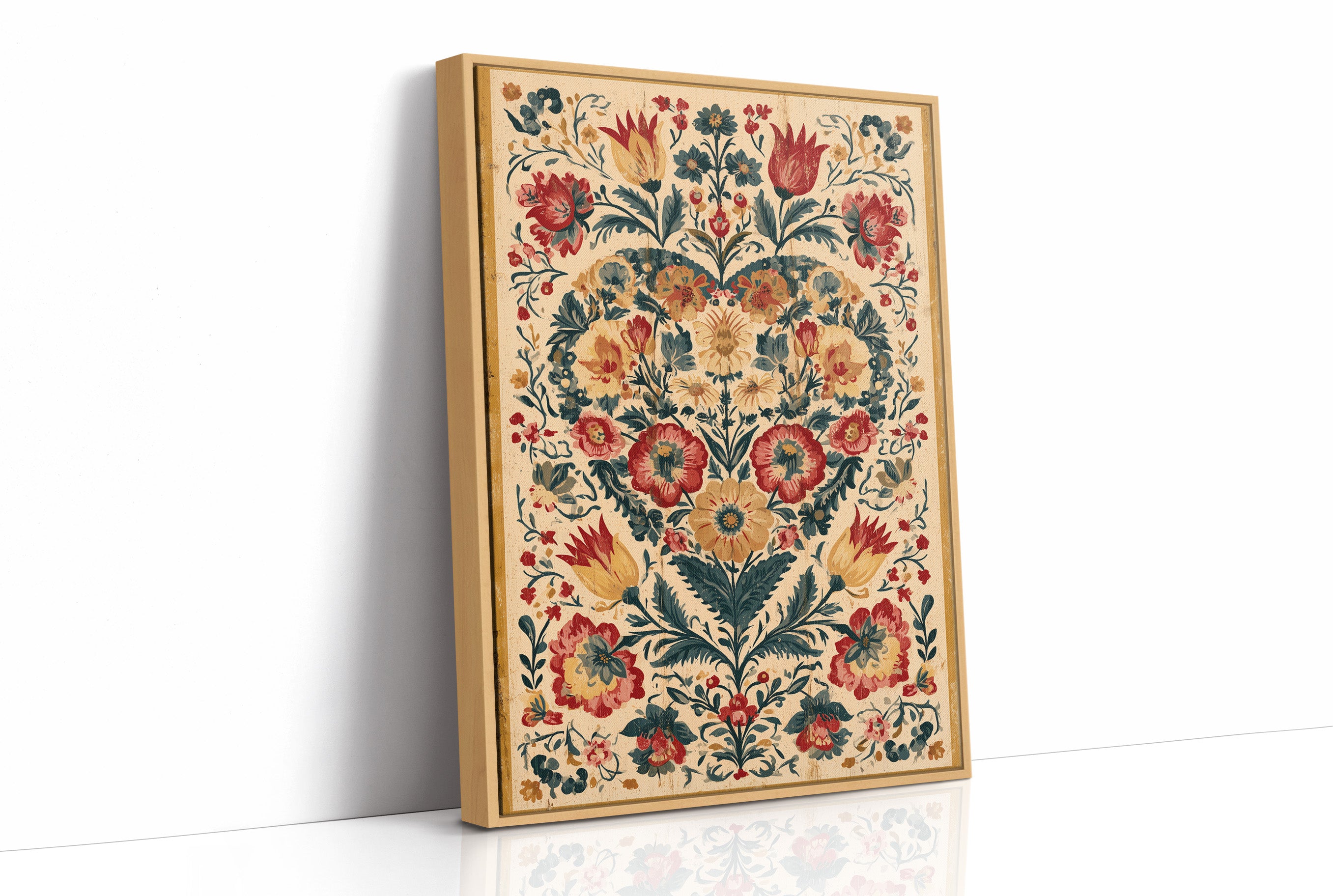 Folk Garden in Crimson and Gold