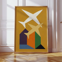 Planes Soar Above City Blocks