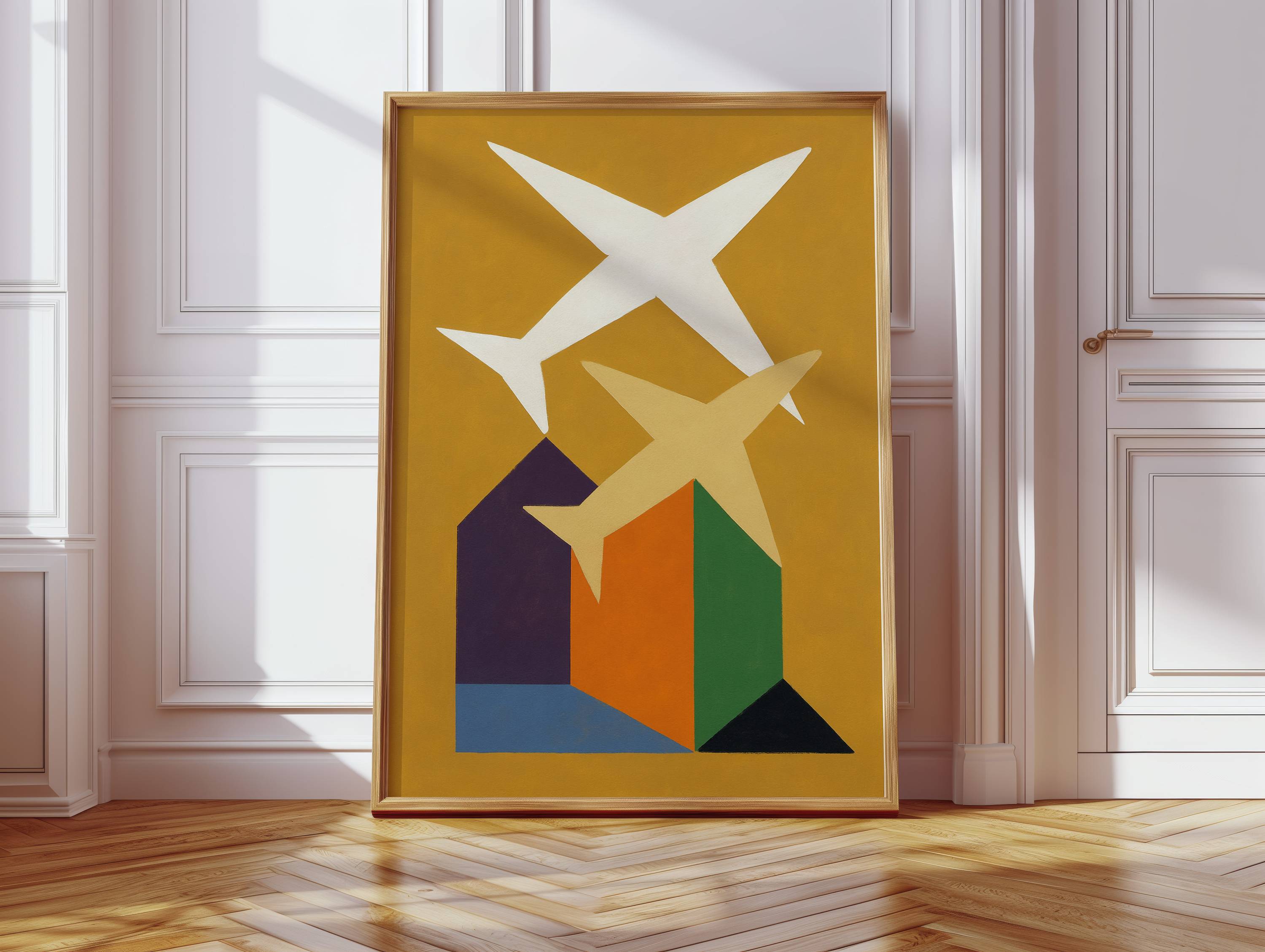 Planes Soar Above City Blocks