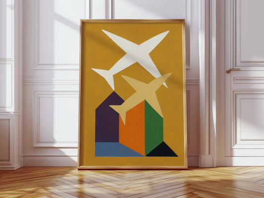 Planes Soar Above City Blocks