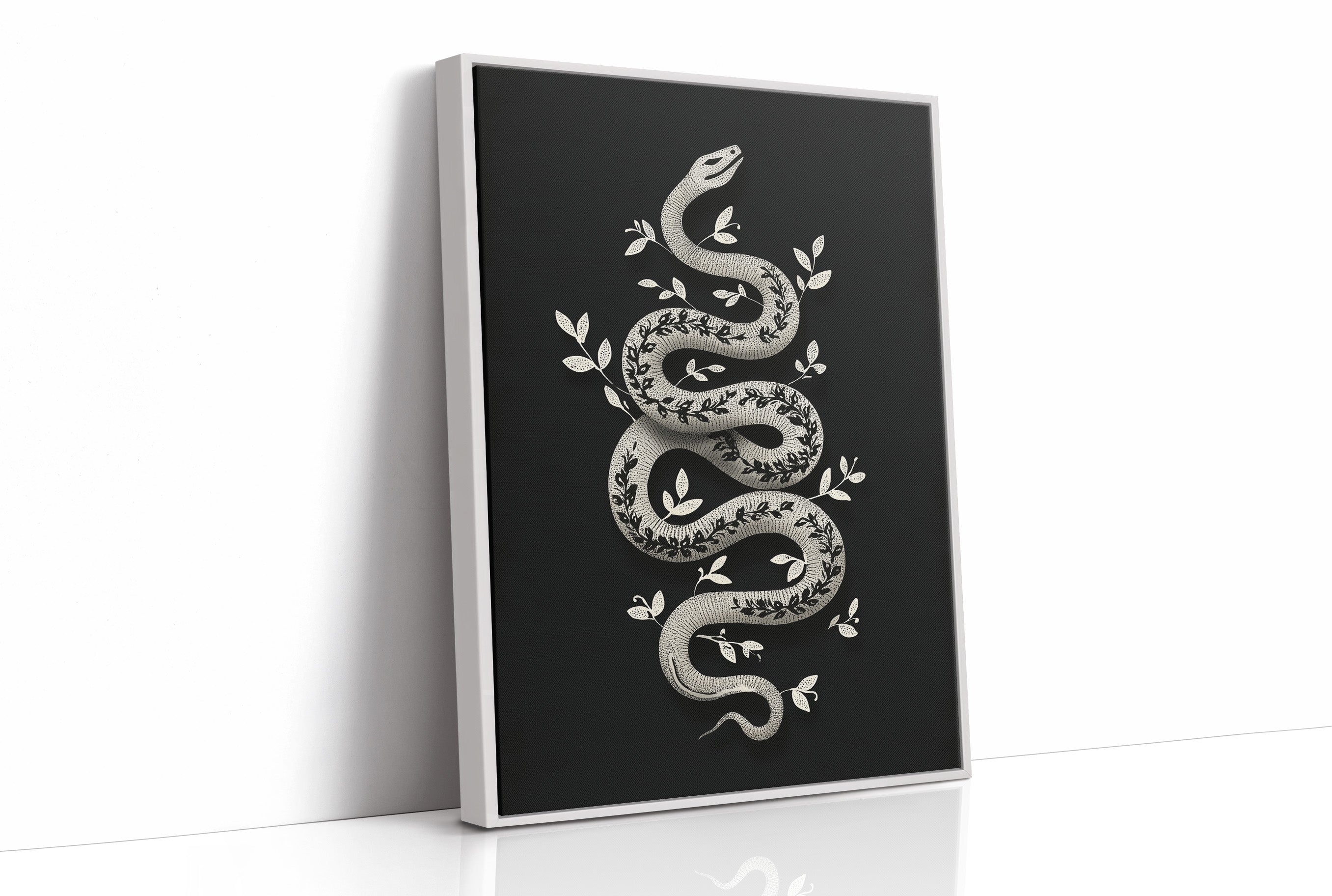 Serpent Adorned With Silver Leaves