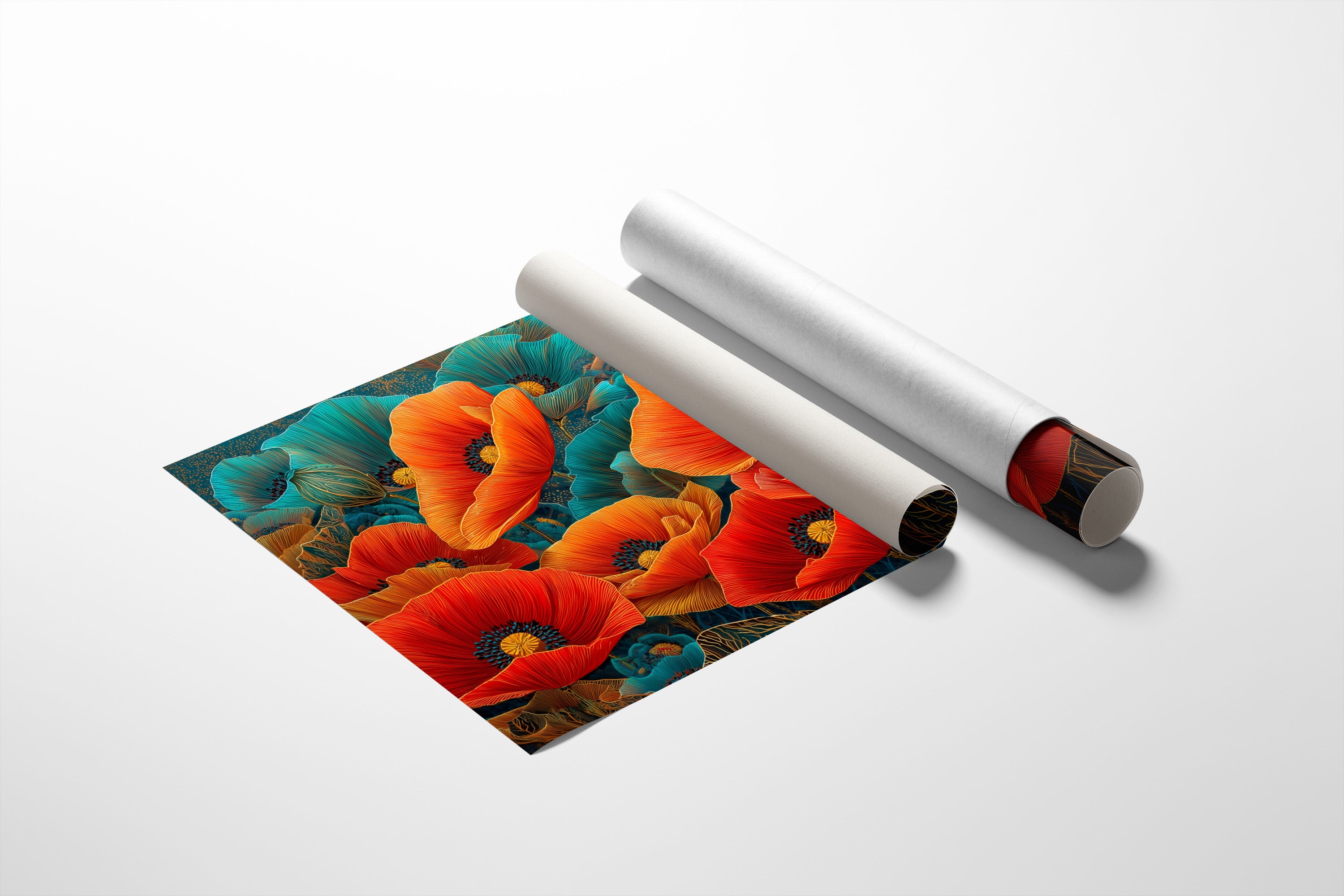 Poppies Dance In Turquoise Dreams