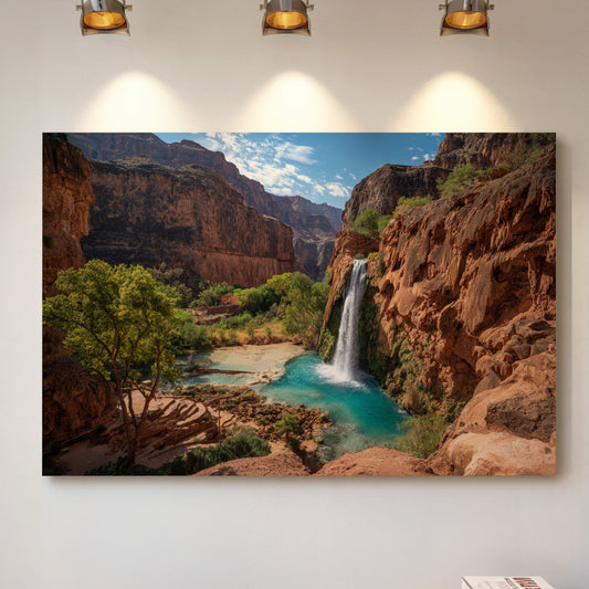 Turquoise Waters Dance Through Canyon Walls