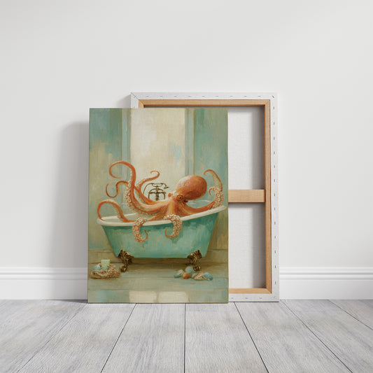 Octopus Soaks In Vintage Tub