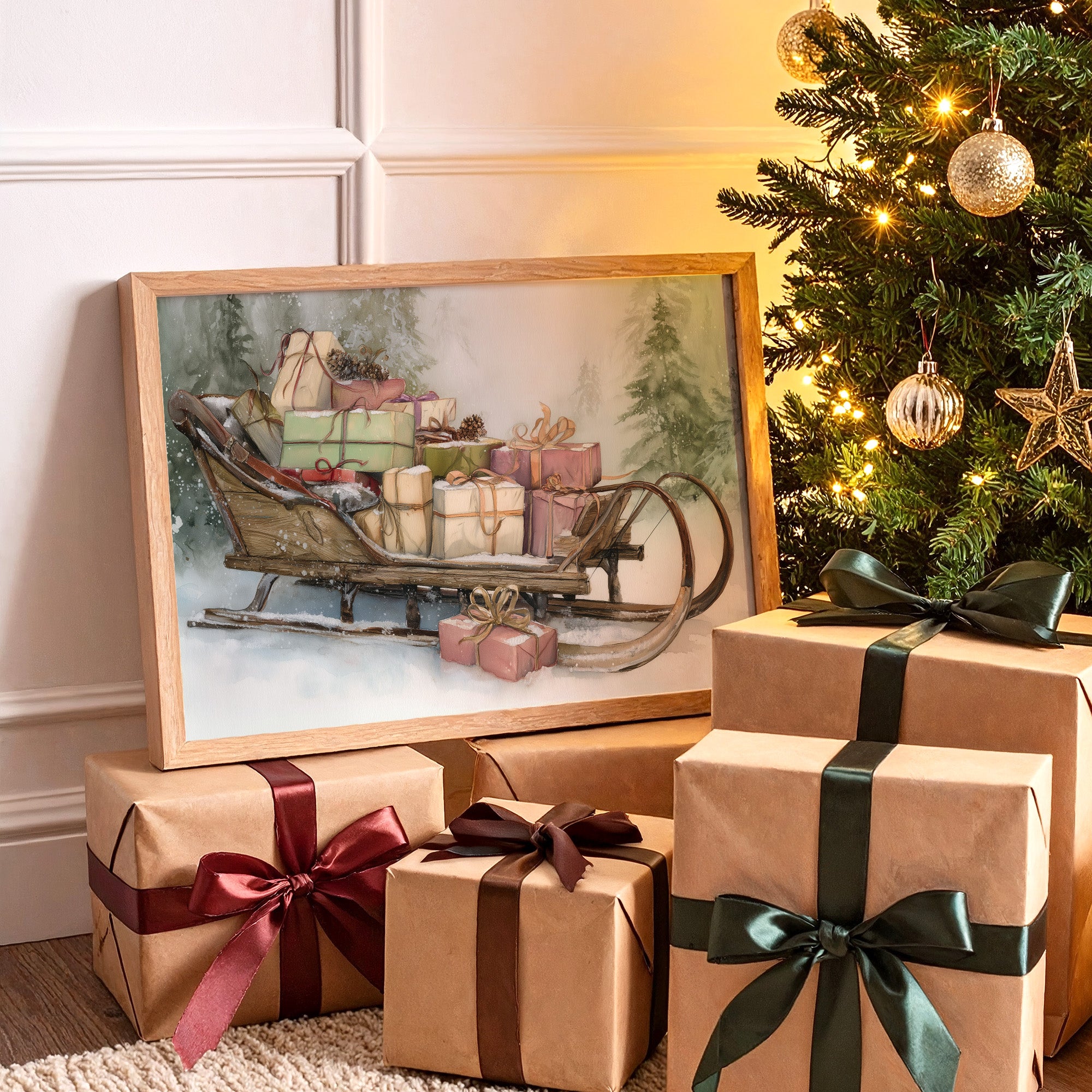 Vintage Sleigh Carries Winter's Promises