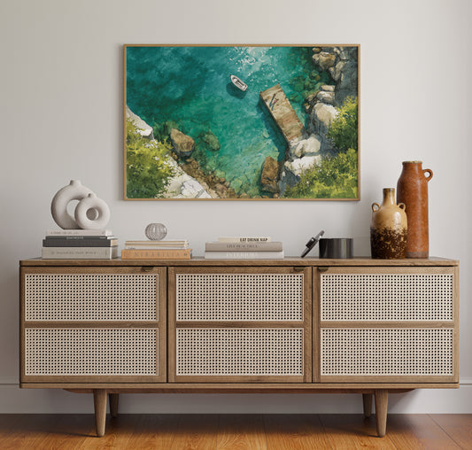 Summer Dock Floats In Turquoise Bay