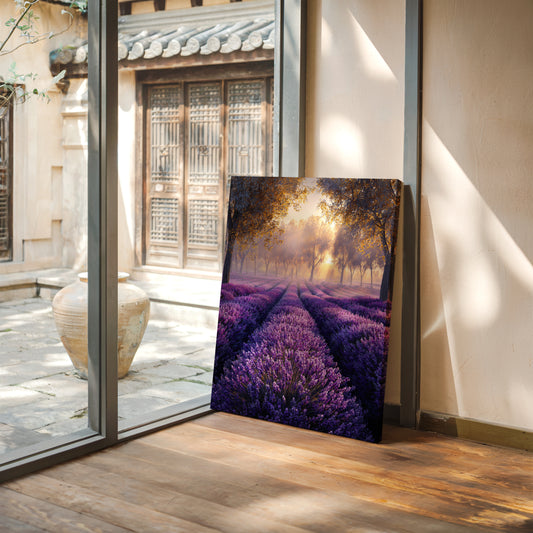 Lavender Fields in Golden Light