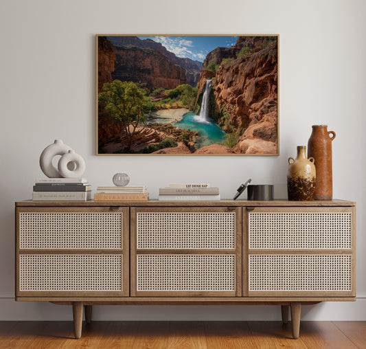 Turquoise Waters Dance Through Canyon Walls