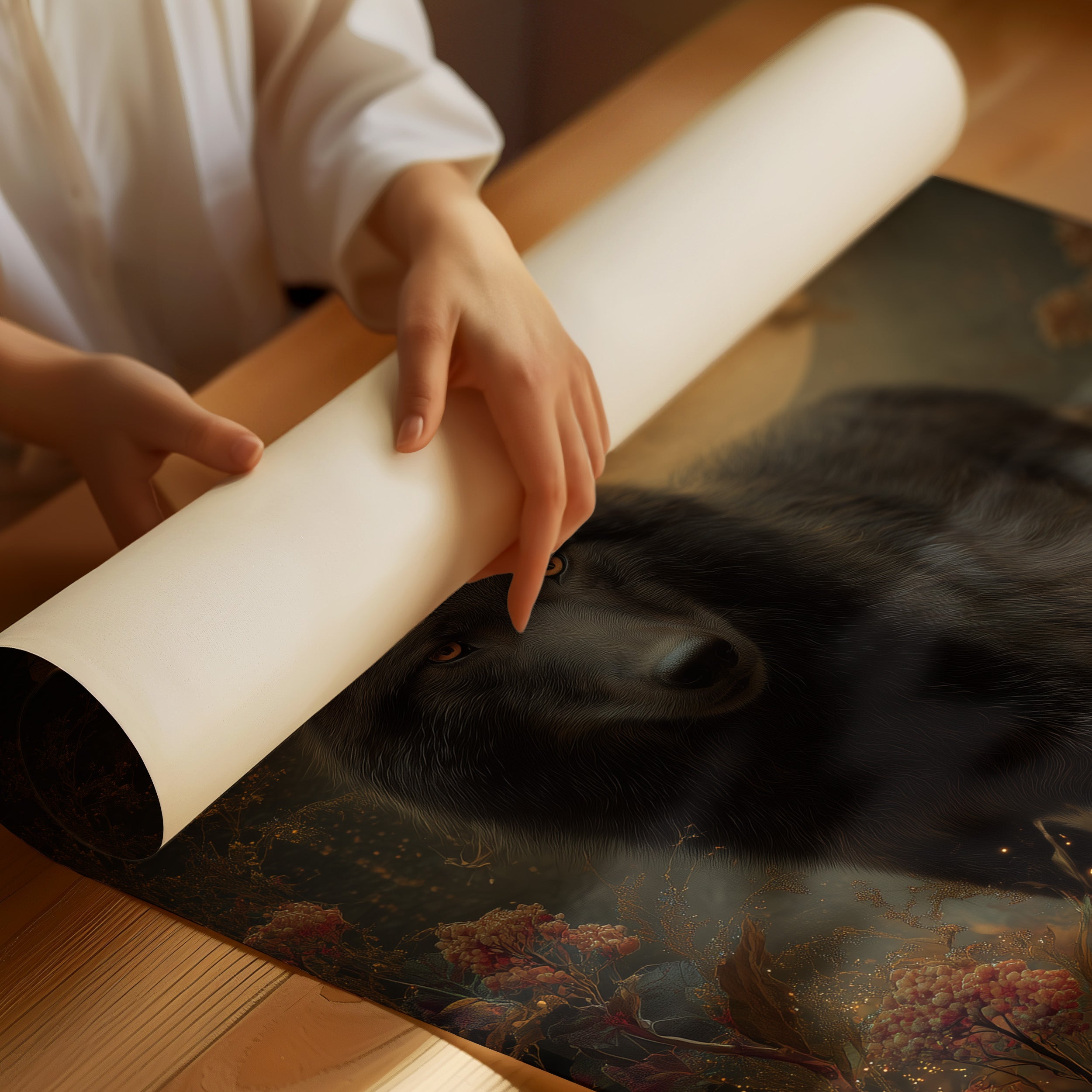 Midnight Hunter Under Autumn Moon